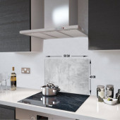 DECORITA Cam Ocak Arkası Koruyucu- Gri Duvar - 3
