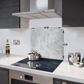 DECORITA Cam Ocak Arkası Koruyucu- Gri Duvar - 4