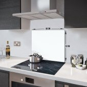 DECORITA Cam Ocak Arkası Koruyucu- Düz Renk - Beyaz - 2