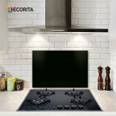 DECORITA Cam Ocak Arkası Koruyucu- Düz Renk - Siyah - 1