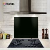 DECORITA Cam Ocak Arkası Koruyucu- Düz Renk - Siyah - 2