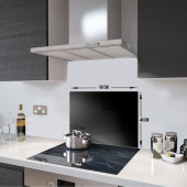 DECORITA Cam Ocak Arkası Koruyucu- Düz Renk - Siyah - 3