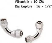 Pex Dirsekli Radyatör Bağlantı Borusu Krom Dirsek Boru 10 cm - 2
