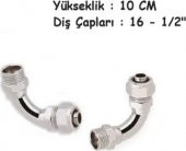 Pex Dirsekli Radyatör Bağlantı Borusu Krom Dirsek Boru 10 cm - 1