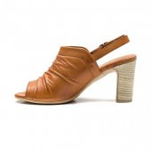 Pureny Yüksek Topuk Hakiki Deri Kadın Sandalet 9034 - 7