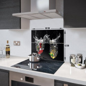 DECORITA Cam Ocak Arkası Koruyucu- Su ve Sebzeler - 4