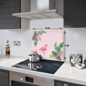 DECORITA Cam Ocak Arkası Koruyucu- Tropik Flamingo - 4