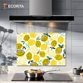 DECORITA Cam Ocak Arkası Koruyucu- Sarı Limonlar - 1