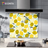 DECORITA Cam Ocak Arkası Koruyucu- Sarı Limonlar - 2