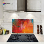DECORITA Cam Ocak Arkası Koruyucu- Renkli Yağlıboya - 1