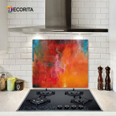 DECORITA Cam Ocak Arkası Koruyucu- Renkli Yağlıboya - 2