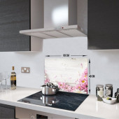 DECORITA Cam Ocak Arkası Koruyucu- Pembe Kasımpatı - 1