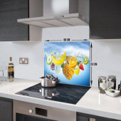 DECORITA Cam Ocak Arkası Koruyucu- Tropik Meyveler - 4