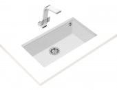 Teka SQUARE 72.40 TG Tek Hazneli Tezgahaltı Beyaz Te granite Evye - 2