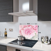 DECORITA Cam Ocak Arkası Koruyucu- Pembe Krizantem - 3