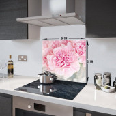 DECORITA Cam Ocak Arkası Koruyucu- Pembe Krizantem - 4