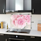 DECORITA Cam Ocak Arkası Koruyucu- Pembe Krizantem - 5