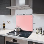 DECORITA Cam Ocak Arkası Koruyucu- Düz Renk - Somon - 2