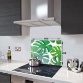DECORITA Cam Ocak Arkası Koruyucu- Yeşil Tropik Yapraklar thumbnail 3