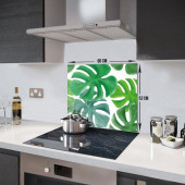 DECORITA Cam Ocak Arkası Koruyucu- Yeşil Tropik Yapraklar thumbnail 4