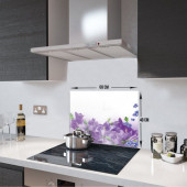 DECORITA Cam Ocak Arkası Koruyucu- Mor Çiçek - 3