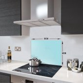DECORITA Cam Ocak Arkası Koruyucu- Düz Renk - Pudra Mavi - 1