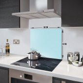 DECORITA Cam Ocak Arkası Koruyucu- Düz Renk - Pudra Mavi - 2
