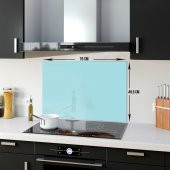 DECORITA Cam Ocak Arkası Koruyucu- Düz Renk - Pudra Mavi - 3