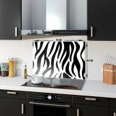 DECORITA Cam Ocak Arkası Koruyucu- Zebra Desen - 3