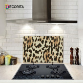 DECORITA Cam Ocak Arkası Koruyucu- Leopar Desen - 1