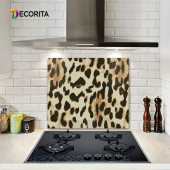 DECORITA Cam Ocak Arkası Koruyucu- Leopar Desen - 2