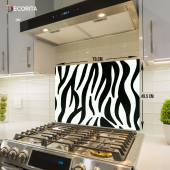 DECORITA Cam Ocak Arkası Koruyucu- Zebra Desen - 5