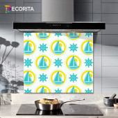 DECORITA Cam Ocak Arkası Koruyucu- Yelken desen - 2