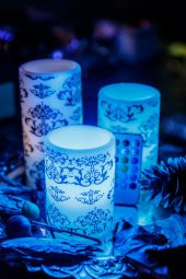 3lü Frangipani Renk Değiştiren Kumandalı Led Mum Seti - 1
