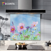 DECORITA Cam Ocak Arkası Koruyucu- Menekşe Desen - 2