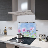 DECORITA Cam Ocak Arkası Koruyucu- Menekşe Desen - 3