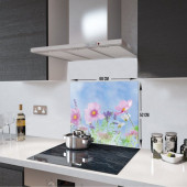 DECORITA Cam Ocak Arkası Koruyucu- Menekşe Desen - 4