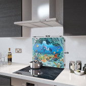 DECORITA Cam Ocak Arkası Koruyucu- Akvaryum Desen - 4