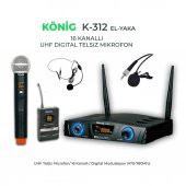 König K-312 EY El Yaka Kablosuz Mikrofon 16 Digital Kanal Uhf - 1