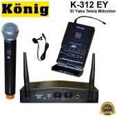König K-312 EY El Yaka Kablosuz Mikrofon 16 Digital Kanal Uhf - 4