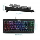 REDRAGON K568RGB DARK AVENGER USB Q Trk RGB Led Aydınlatmalı Mekanik Siyah Gaming Klavye thumbnail 3