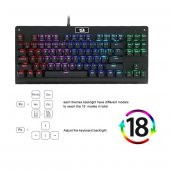 REDRAGON K568RGB DARK AVENGER USB Q Trk RGB Led Aydınlatmalı Mekanik Siyah Gaming Klavye thumbnail 4