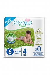Paddlers Pure Bebek Bezi 6 Numara X-Large 4 Adet ( 15 + kg ) Deneme Paketi thumbnail 5