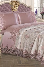 Fransız Güpürlü Tek Kişilik Eylül Pike Takımı Pudra thumbnail 2