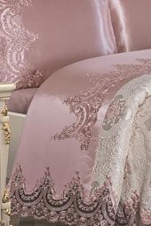 Fransız Güpürlü Tek Kişilik Eylül Pike Takımı Pudra thumbnail 3