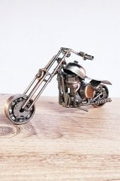 Metal Motosiklet Maketi El Yapımı Dekoratif Obje 16 Cm - 3