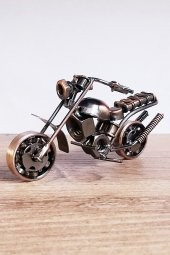 Metal Motosiklet Maketi El Yapımı Dekoratif Obje 16 Cm - 4