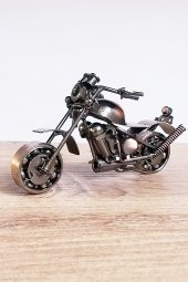 Metal Motosiklet Maketi El Yapımı Dekoratif Obje 16 Cm - 6
