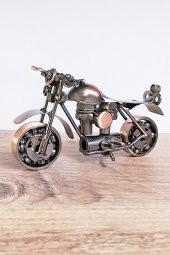 Metal Motosiklet Maketi El Yapımı Dekoratif Obje 16 Cm - 7