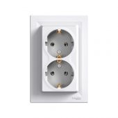 Schneider Electric Asfora Beyaz İkili Topraklı Priz - 1